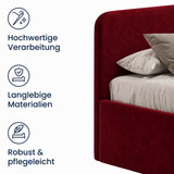 Home Collective Polsterbett Bett Doppelbett mit Bettkasten Lattenrost Kopfteil 86 cm | Micro-Velours Bezug | verstellbarer Lattenrost | Made in Germany