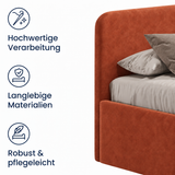 Home Collective Polsterbett Bett Doppelbett mit Bettkasten Lattenrost Kopfteil 86 cm | Micro-Velours Bezug | verstellbarer Lattenrost | Made in Germany