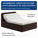 Home Collective Polsterbett Bett Doppelbett mit Bettkasten Lattenrost Kopfteil 86 cm | Micro-Velours Bezug | verstellbarer Lattenrost | Made in Germany