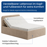 Home Collective Polsterbett Bett Doppelbett mit Bettkasten Lattenrost Kopfteil 86 cm | Micro-Velours Bezug | verstellbarer Lattenrost | Made in Germany
