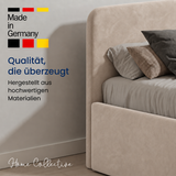 Home Collective Polsterbett Bett Doppelbett mit Bettkasten Lattenrost Kopfteil 86 cm | Micro-Velours Bezug | verstellbarer Lattenrost | Made in Germany