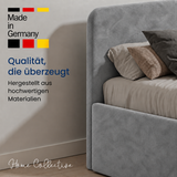 Home Collective Polsterbett Bett Doppelbett mit Bettkasten Lattenrost Kopfteil 86 cm | Micro-Velours Bezug | verstellbarer Lattenrost | Made in Germany