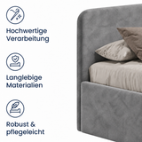 Home Collective Polsterbett Bett Doppelbett mit Bettkasten Lattenrost Kopfteil 86 cm | Micro-Velours Bezug | verstellbarer Lattenrost | Made in Germany