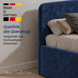 Home Collective Polsterbett Bett Doppelbett mit Bettkasten Lattenrost Kopfteil 86 cm | Micro-Velours Bezug | verstellbarer Lattenrost | Made in Germany
