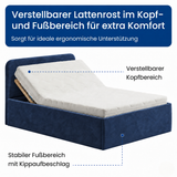 Home Collective Polsterbett Bett Doppelbett mit Bettkasten Lattenrost Kopfteil 86 cm | Micro-Velours Bezug | verstellbarer Lattenrost | Made in Germany