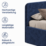 Home Collective Polsterbett Bett Doppelbett mit Bettkasten Lattenrost Kopfteil 86 cm | Micro-Velours Bezug | verstellbarer Lattenrost | Made in Germany
