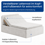 Home Collective Polsterbett Bett Doppelbett mit Bettkasten Lattenrost Kopfteil 86 cm | Micro-Velours Bezug | verstellbarer Lattenrost | Made in Germany
