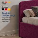 Home Collective Polsterbett Bett Doppelbett mit Bettkasten Lattenrost Kopfteil 86 cm | Micro-Velours Bezug | verstellbarer Lattenrost | Made in Germany