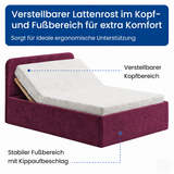 Home Collective Polsterbett Bett Doppelbett mit Bettkasten Lattenrost Kopfteil 86 cm | Micro-Velours Bezug | verstellbarer Lattenrost | Made in Germany