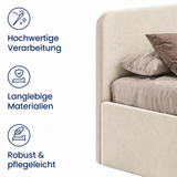 Home Collective Polsterbett Bett Doppelbett mit Bettkasten Lattenrost Kopfteil 86 cm | Micro-Velours Bezug | verstellbarer Lattenrost | Made in Germany