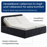 Home Collective Polsterbett Bett Doppelbett mit Bettkasten Lattenrost Kopfteil 86 cm | Micro-Velours Bezug | verstellbarer Lattenrost | Made in Germany