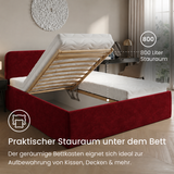 Home Collective Polsterbett Bett Doppelbett mit Bettkasten Lattenrost Kopfteil 86 cm | Micro-Velours Bezug | verstellbarer Lattenrost | Made in Germany