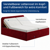 Home Collective Polsterbett Bett Doppelbett mit Bettkasten Lattenrost Kopfteil 86 cm | Micro-Velours Bezug | verstellbarer Lattenrost | Made in Germany