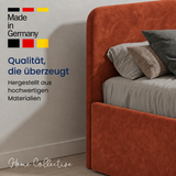 Home Collective Polsterbett Bett Doppelbett mit Bettkasten Lattenrost Kopfteil 86 cm | Micro-Velours Bezug | verstellbarer Lattenrost | Made in Germany