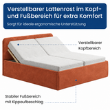 Home Collective Polsterbett Bett Doppelbett mit Bettkasten Lattenrost Kopfteil 86 cm | Micro-Velours Bezug | verstellbarer Lattenrost | Made in Germany