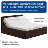 Home Collective Polsterbett Bett Doppelbett mit Bettkasten Lattenrost Kopfteil 86 cm | Micro-Velours Bezug | verstellbarer Lattenrost | Made in Germany