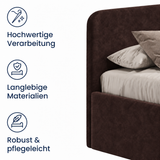 Home Collective Polsterbett Bett Doppelbett mit Bettkasten Lattenrost Kopfteil 86 cm | Micro-Velours Bezug | verstellbarer Lattenrost | Made in Germany