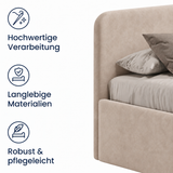Home Collective Polsterbett Bett Doppelbett mit Bettkasten Lattenrost Kopfteil 86 cm | Micro-Velours Bezug | verstellbarer Lattenrost | Made in Germany