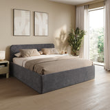 Home Collective Polsterbett Bett Doppelbett mit Bettkasten Lattenrost Kopfteil 86 cm | Micro-Velours Bezug | verstellbarer Lattenrost | Made in Germany