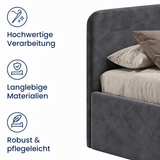 Home Collective Polsterbett Bett Doppelbett mit Bettkasten Lattenrost Kopfteil 86 cm | Micro-Velours Bezug | verstellbarer Lattenrost | Made in Germany