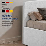 Home Collective Polsterbett Bett Doppelbett mit Bettkasten Lattenrost Kopfteil 86 cm | Micro-Velours Bezug | verstellbarer Lattenrost | Made in Germany