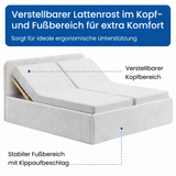 Home Collective Polsterbett Bett Doppelbett mit Bettkasten Lattenrost Kopfteil 86 cm | Micro-Velours Bezug | verstellbarer Lattenrost | Made in Germany