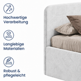Home Collective Polsterbett Bett Doppelbett mit Bettkasten Lattenrost Kopfteil 86 cm | Micro-Velours Bezug | verstellbarer Lattenrost | Made in Germany