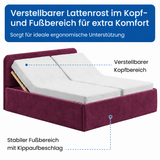 Home Collective Polsterbett Bett Doppelbett mit Bettkasten Lattenrost Kopfteil 86 cm | Micro-Velours Bezug | verstellbarer Lattenrost | Made in Germany
