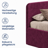 Home Collective Polsterbett Bett Doppelbett mit Bettkasten Lattenrost Kopfteil 86 cm | Micro-Velours Bezug | verstellbarer Lattenrost | Made in Germany