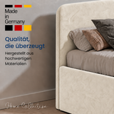 Home Collective Polsterbett Bett Doppelbett mit Bettkasten Lattenrost Kopfteil 86 cm | Micro-Velours Bezug | verstellbarer Lattenrost | Made in Germany