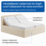 Home Collective Polsterbett Bett Doppelbett mit Bettkasten Lattenrost Kopfteil 86 cm | Micro-Velours Bezug | verstellbarer Lattenrost | Made in Germany