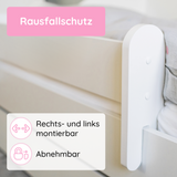 Lit enfant 70x140 | 80x160 cm avec matelas et tiroir, protection antichute &amp; sommier à lattes en blanc et avec motifs (pompiers, police, princesse, dinosaure...) pour garçons et filles