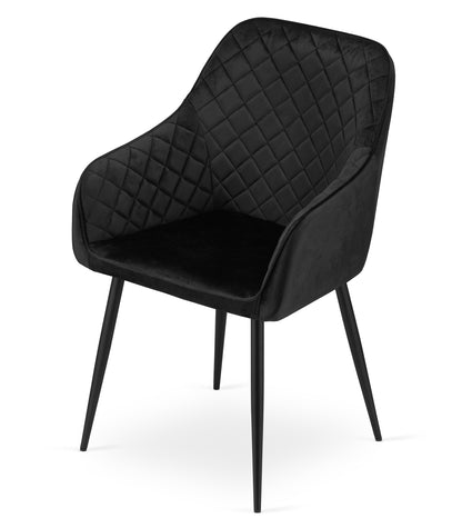 Chaise rembourrée, chaise de salle à manger, chaise de salon - idéale pour le salon, le bureau, la chambre, la salle à manger ou la salle d'attente - solution d'assise durable et confortable - pieds noirs