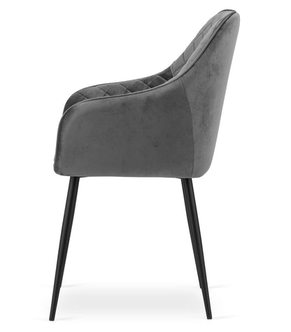 Chaise rembourrée, chaise de salle à manger, chaise de salon - idéale pour le salon, le bureau, la chambre, la salle à manger ou la salle d'attente - solution d'assise durable et confortable - pieds noirs