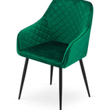 Chaise rembourrée, chaise de salle à manger, chaise de salon - idéale pour le salon, le bureau, la chambre, la salle à manger ou la salle d'attente - solution d'assise durable et confortable - pieds noirs