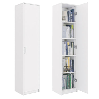 Armoire polyvalente, 40 cm de largeur et 180 cm de hauteur avec quatre étagères, armoire de rangement étroite en bois MDF