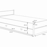 Gästebett 90x200 cm Bett mit Matratze (optional), Schublade & Lattenrost in weiß 200 x 90 MDF-Holz