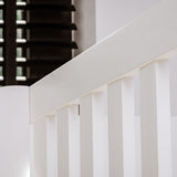 Hochbett 80x180 | 90x200 cm mit Ausziehbett Etagenbett mit Ausziehfunktion, zwei Schubladen, Lattenrost, extra hoher Rausfallschutz, umbaubar in 3 Einzelbetten, Vollholz massiv in weiss