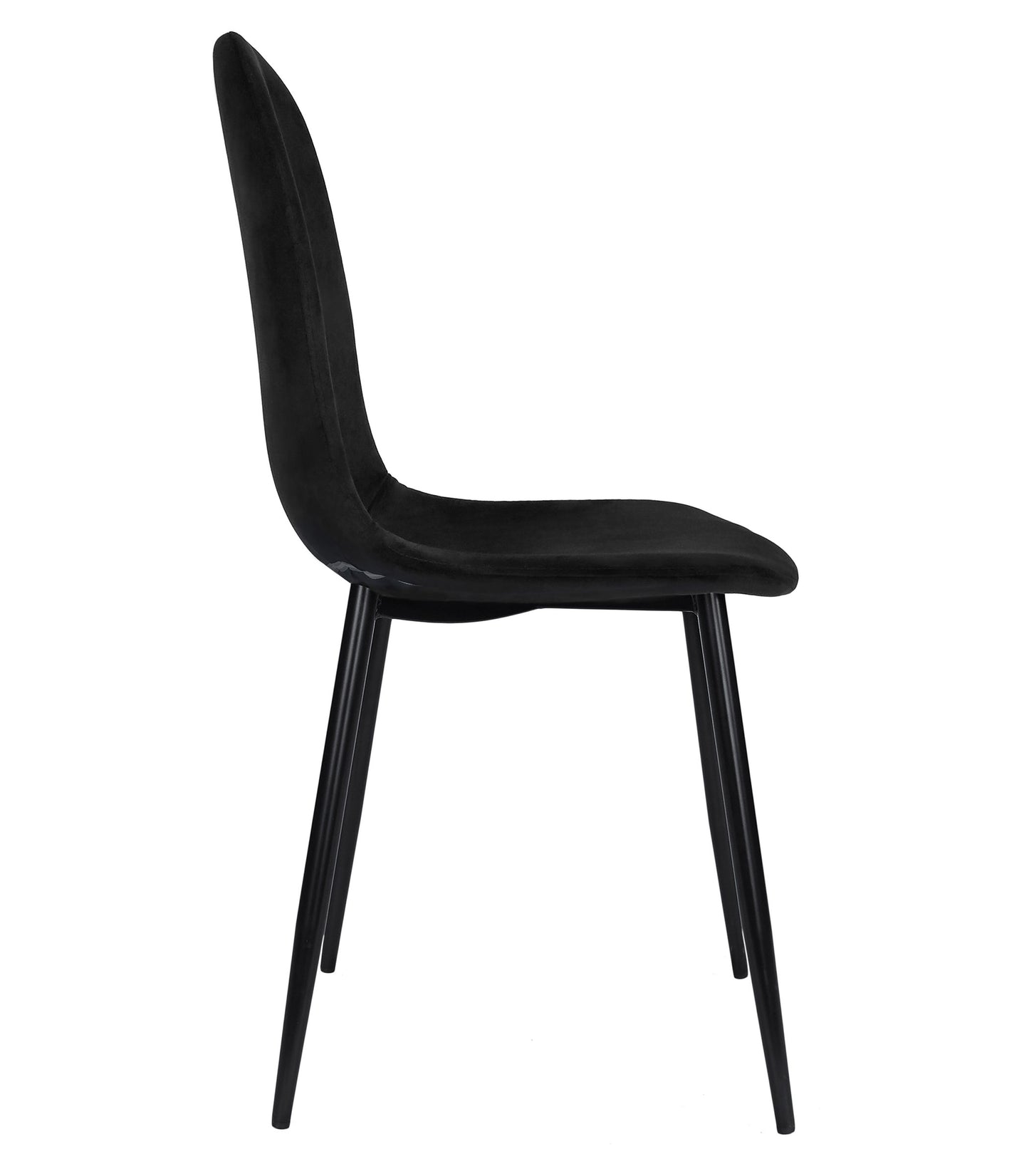 Chaise de salle à manger, chaise de cuisine, chaise de bureau, siège en velours avec pieds en métal noir, charge de siège de 120 kg, chaise de bureau confortable, pieds noirs