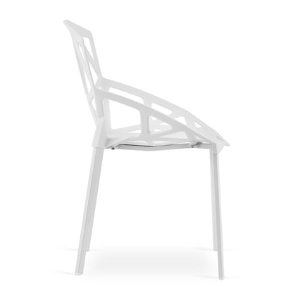 Chaise de salle à manger chaise de jardin chaise de salon | Coque en plastique, pieds en métal. Chaise au confort d'assise élégant et ergonomique pouvant supporter jusqu'à 120 kg.