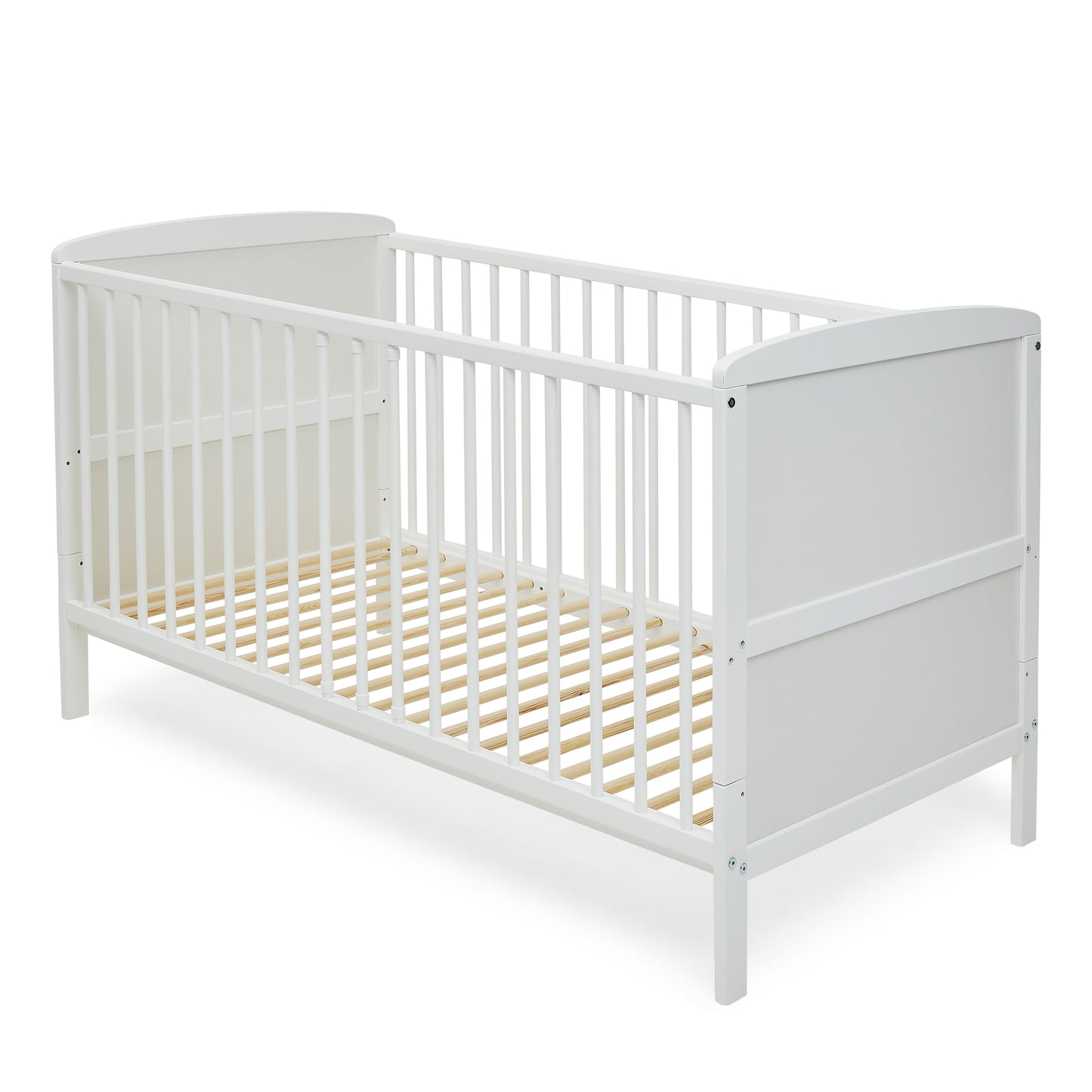 Lit bébé lit bébé 70x140 cm lit bébé convertible réglable en hauteur et échelons amovibles | bois de pin massif blanc Fabriqué en Europe