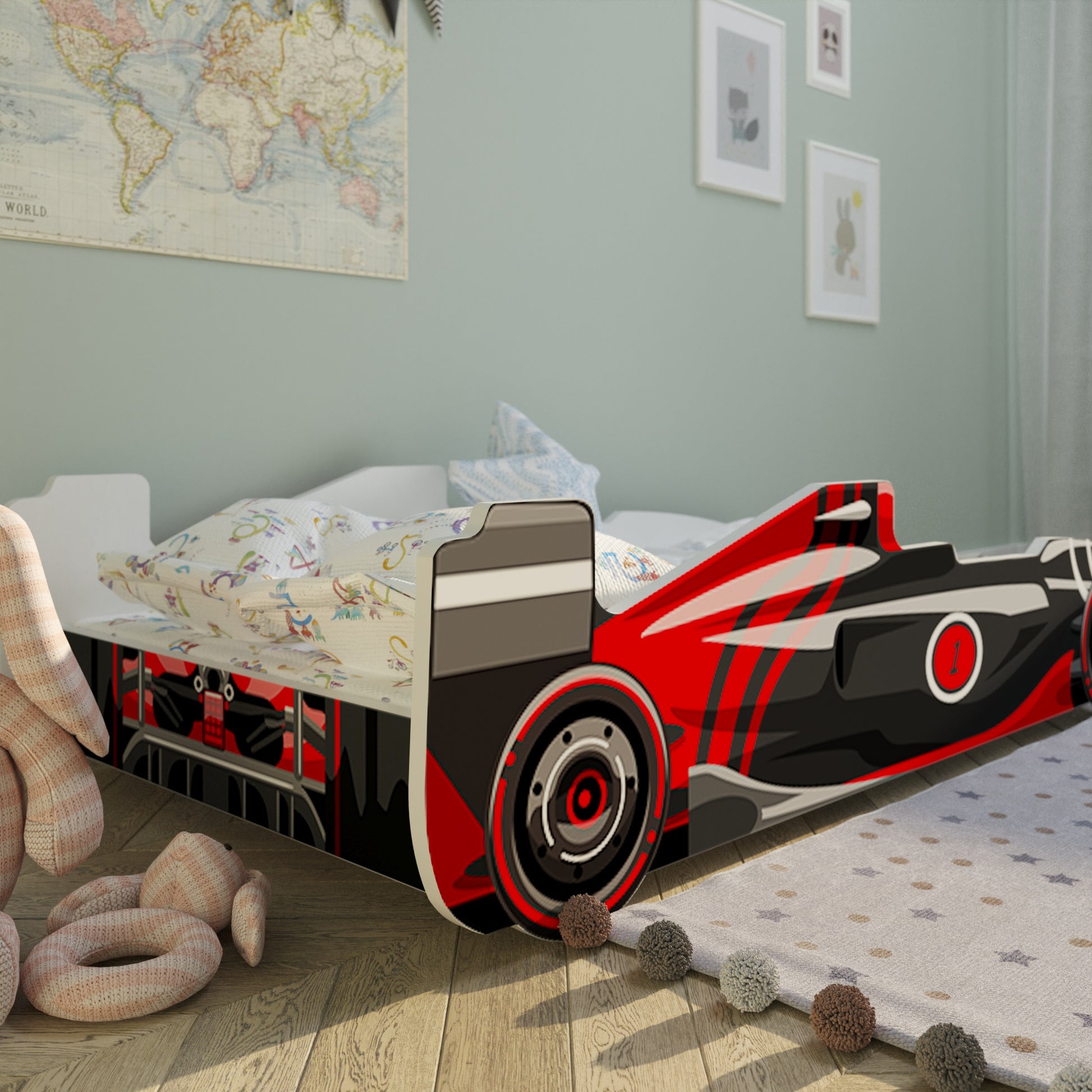 Autobett Kinderbett Jugendbett 80x160 mit Rausfallschutz & Matratze (o –  HomeCollectiveBerlin