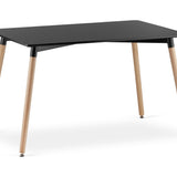 Esstisch Tisch Küchentisch Esszimmertisch klein 120cm Länge + 80cm Breite schwarz oder weiß mit Vollholzbeinen in Natur