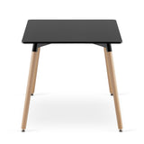 Esstisch Tisch Küchentisch Esszimmertisch klein 120cm Länge + 80cm Breite schwarz oder weiß mit Vollholzbeinen in Natur