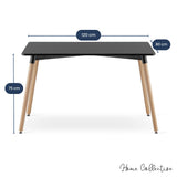 Esstisch Tisch Küchentisch Esszimmertisch klein 120cm Länge + 80cm Breite schwarz oder weiß mit Vollholzbeinen in Natur
