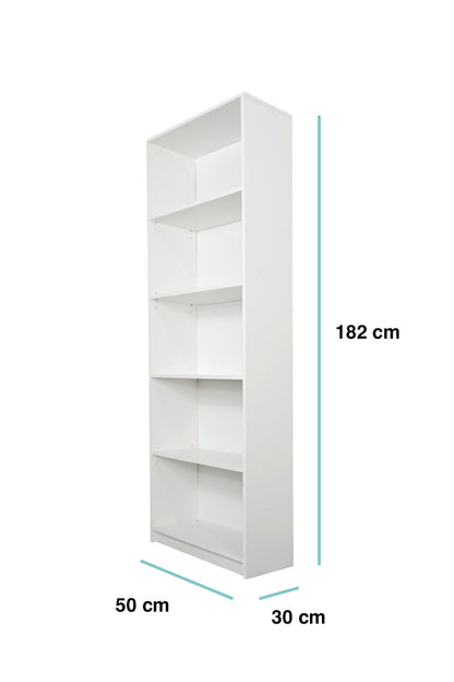 Bibliothèque, étagère à dossiers, étagère sur pied, séparateur de pièce, blanc avec 5 compartiments ouverts en bois MDF Largeur 40 cm, 50 cm ou 60 cm