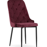 Esszimmerstuhl Küchenstuhl Bürostuhl Stuhl Samtiges Sitzmaterial mit schwarzen Metallbeinen, 120 kg Sitzlast, Bequemer ergonomischer, weicher samtgepolsterter Sitz, schwarze Beine