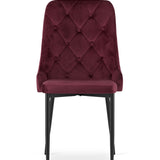 Esszimmerstuhl Küchenstuhl Bürostuhl Stuhl Samtiges Sitzmaterial mit schwarzen Metallbeinen, 120 kg Sitzlast, Bequemer ergonomischer, weicher samtgepolsterter Sitz, schwarze Beine