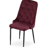 Esszimmerstuhl Küchenstuhl Bürostuhl Stuhl Samtiges Sitzmaterial mit schwarzen Metallbeinen, 120 kg Sitzlast, Bequemer ergonomischer, weicher samtgepolsterter Sitz, schwarze Beine