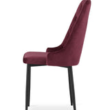 Esszimmerstuhl Küchenstuhl Bürostuhl Stuhl Samtiges Sitzmaterial mit schwarzen Metallbeinen, 120 kg Sitzlast, Bequemer ergonomischer, weicher samtgepolsterter Sitz, schwarze Beine